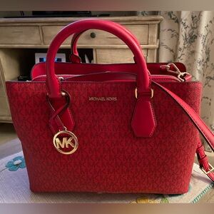 Michael Kors Red Satchel Bag